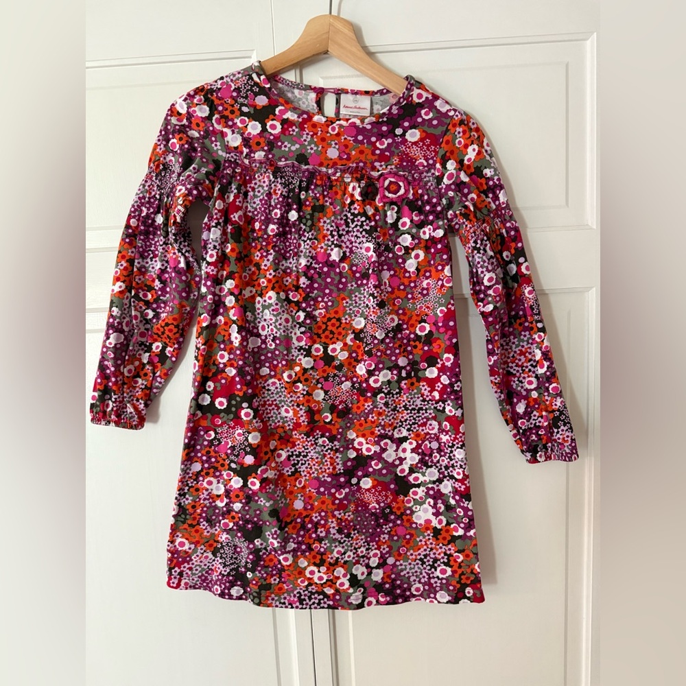 Hanna Andersson Floral Kids Dress - size 10 (140) Fall Floral Dress Vibrant